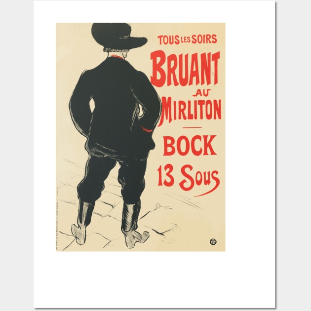 Bruant au Mirliton: Poster Art by Henri de Toulouse-Lautrec Wall Art by Naves